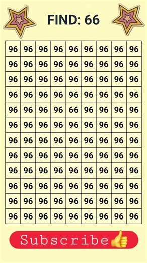 Odd One Out Challenge: Where is the 66? ❤️‍🔥 #maths #braintest #shorts #viral #onepiece