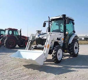 [Hot Item] Hot Selling 604 60HP 4X4 4WD AC Cabin Agricultural Wheel Farm Tractor with Type 4in1 Bucket Front and Loader Backhoe