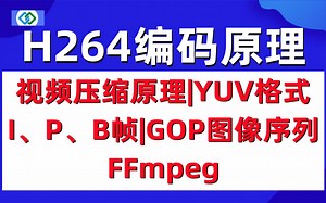H264编码原理-视频压缩原理|YUV格式 I、P、B帧|GOP图像序列 /FFmpeg/webRTC/rtmp/hls/rtsp/ffplay/srs