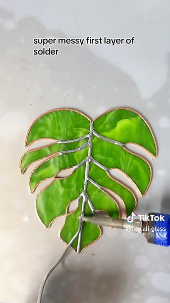 Stained Glass Monstera Leaf Soldering Tutorial