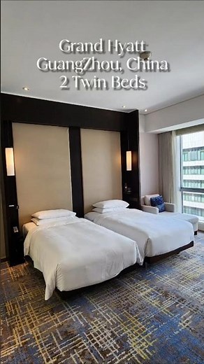 Grand Hyatt Guangzhou Room Tour 🛏️✨ Stylish 2 Twin Bed Room! #GuangzhouHotels #HotelVlog #Shorts
