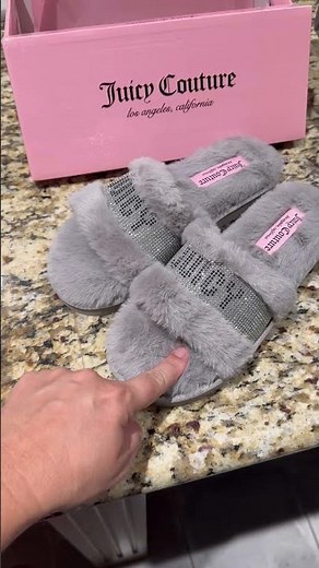 Review on Juicy Couture Women's Luxe Faux Fur Slide Slippers with Embellished Strap