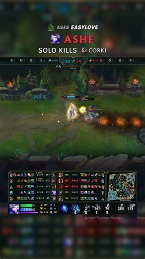(ASES Easylove) Ashe SOLO KILLS Corki | KR Master Patch 26.20 #shorts