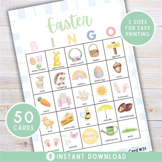 Easter Bingo Printable Game | Easter Party Games | Classroom Activity | Easter Bingo Cards PDF | Instant Download | Spring Activity Pack - Etsy Canada