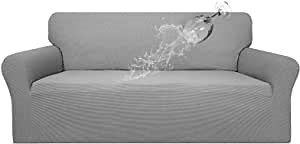 Easy-Going 100% Waterproof Couch Cover, Dual Waterproof Sofa Cover, Stretch Jacquard Sofa Slipcover, Leakproof Furniture Protector for Kids, Pets, Dog and Cat (Oversized Sofa, Light Gray)