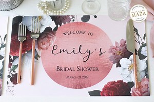 Floral Wedding Placemats: Custom Paper Table Decor (digital File) - Etsy Canada