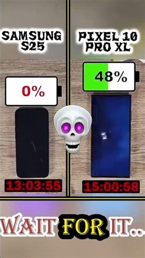 🔥 Samsung S25 vs Pixel 10 Pro XL – BATTERY TEST! 🔋⚡.#shorts #batterylife