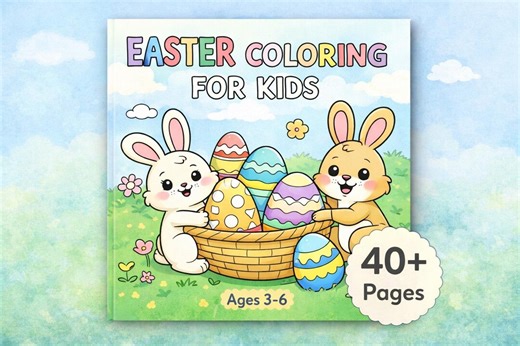 Easter Coloring Book for Kids, Bunny Pages, Preschool Activity (PDF Download) - Etsy