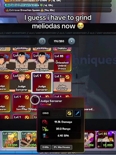 Grind Meliodas in Overlord Tower Defense Simulator