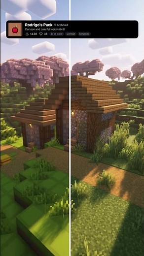 Best Minecraft Cartoon And Colorful Look In 8x8 Resource Pack: Rodrigo's Pack #minecraft #shorts #mc