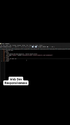 Create web page that fits in all device screen using html meta tag #charleswebmaster #reels #coding #Programming | Webmaster - Charles Onuoha