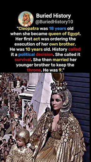 Cleopatra Killed Her Brother... Then Married Her 9-Year-Old Brother 😳 #history #cleopatra