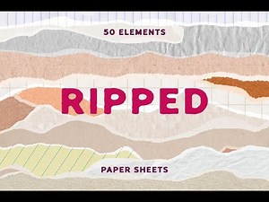 Assorted Ripped Paper Elements Graphic Download