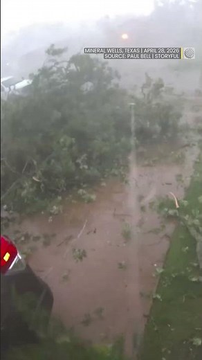 Security camera shows tornado tearing through Texas city | #shorts #texas