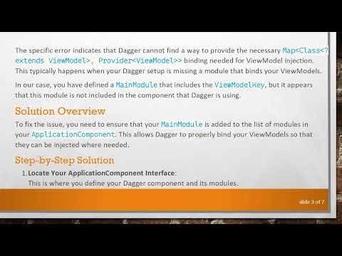 Solving Dagger ViewModel Injection Issues in Your Android App