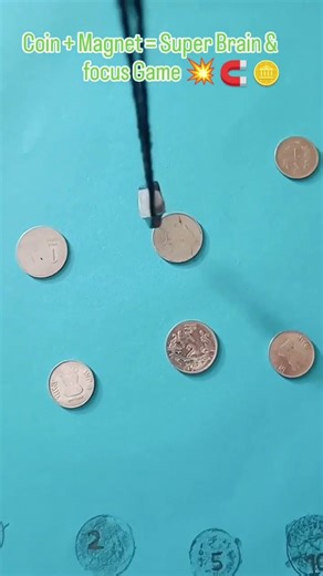 Coin + Magnet = Super Brain & focus Game 💥🪙🧲🎯 #autismactivities #braingym #focusactivity #shortfeed