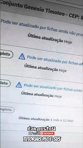 Solução mensagem azul Novo Pec E-sus #danpostousus #tutoriais #acs #cadastros