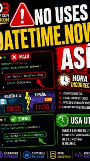 🚨 No uses DateTime.Now así en .NET