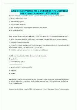 AWS Cloud Practitioner Certification 130 Questions with Correct Answers 100 Verified2431 video