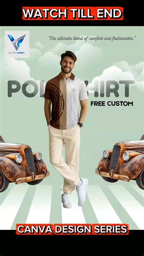 Sujud Mustika Perkasa on Instagram: "CREATING DIGITAL COMMERCIAL POSTER & VIDEO ☕ Link Cek Out POLO SHIRT nya di Bio ya ✅😁 Using CANVA & Generator Video Ai, Inspiration: PINTEREST Element Used : Man With Polo Shirt Design & Rusty Vintage Car Icon : Clouds & Zebracross Font Used : Bukhari Script, Fredoka, Etna Sans Serif SOCIAL MEDIA POST DESIGNER Canva Design, Canva Tutorial, Graphic Designer, Canva Design Challenge, Flyer Designer, Poster Designer #canva #canvadesign #graphicdesigns #flyerdesi