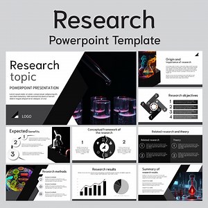 Research Powerpoint Presentation Template - Academic Proposal Design With Aesthetic and Professional Backgrounds - Etsy
