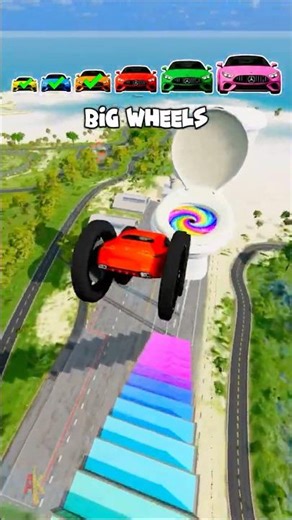 🌟Tiny Car Toilet 🚽 Portal… and Turns ULTRA HUGE! 🌟 #shorts #beamngdrive