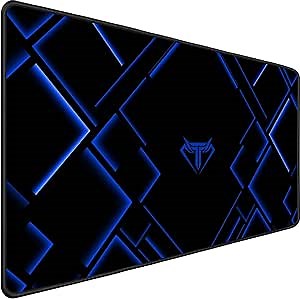 TEDNETGO Large Extended Gaming Mouse Pad, Long Mouse Pads, Extra Large Big Mouse Pad with Stitched Edge, XXL Non-Slip Computer Computer Keyboard Mat for Gamer/Desktop/Office/Home,Blue