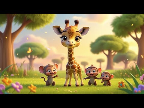 Cute Baby Giraffe and Friends in the Magical Jungle | Disney 3D Adventure for Kids!