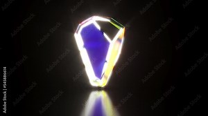 Gem diamond rotate 3d style intro able to loop seamless 4k