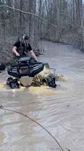 Honda 420 on 33s stuck in bad mud hole