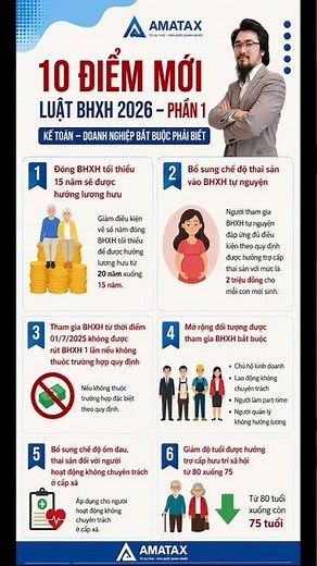 10 điểm mới luật BHXH 2026 #bhxh #sonketoan #nguoitruyenluaketoan