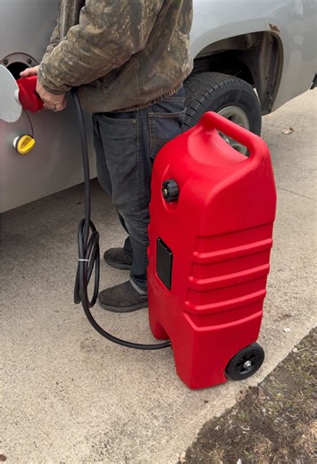 This is large fuel caddy gets used a lot during the spring and summer because we’re constantly refueling equipment or trucks and ATVs #fuel #fuelcaddy #gasoline #atv #gascan