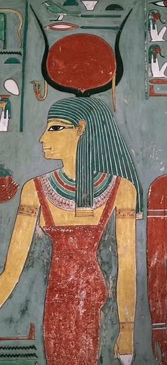 Hieroglyphs sacred carvings of Goddess Isis in Horemheb's tomb #egypt #hieroglyphics #carvings #tomb