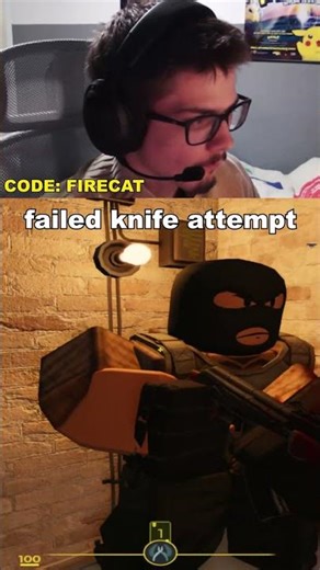 FAILING TO KNIFE IN BLOXSTRIKE #bloxstrike #csgo #counterblox #gaming #roblox