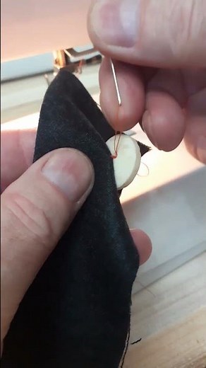 Sewing a BUTTON on Sewing Machine (with thread shank)