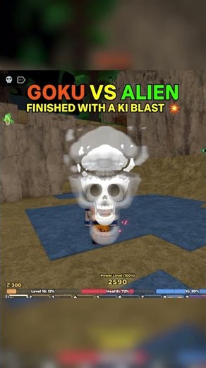 GOKU VS ALIEN… FINISHED WITH A KI BLAST IN ROBLOX 💥⚡ #roblox #robloxshorts #goku