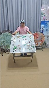 New colorful stainless steel folding table, thickened material, 3D printed pattern, high