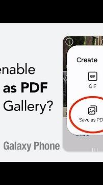 How to enable the Save as PDF option in Samsung Gallery?