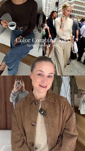 Timeless Spring/Summer Color Combos 🌻🤍 White on white: Fresh and clean Denim and camel: So chic and effortless Olive and white: Crisp and grounded Pastel blue and navy: Soft contrast, yet chic Beige and stone: Minimal, tonal and elevated Blue and brown: Just works like sky and earth Grey and white/cream: Light and put together #springfashion #springtrends #summerfashion #colorcombinations #trends