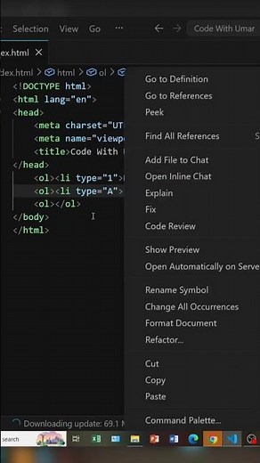 order list types in html