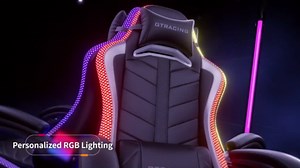 GTRACING GTW500 Lumina Elite LED & Bluetooth Speaker Gaming Chair, Black