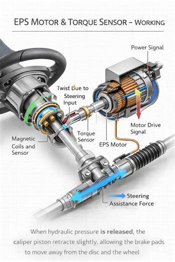 EPS Motor & Torque Sensor - Working explain #fblifestyle #gearbox #cartips #cars #engineering #fblifestylechallenge #fbpost #fbreelsfyp #engine #engineering #howitworks #automotiveengineering #automotive #autorepair #EngineHealth #mechanicalknowledge #CarMaintenance #AutoTips #ForEducationalPurposesOnly | Technical magic craft