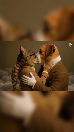 Kiss Me 😘❤️💋 #catdog #cat #dog #shorts #kissme #kiss