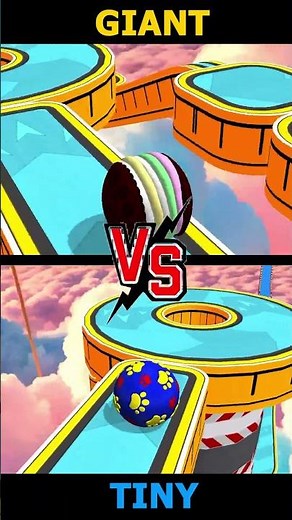 Giant Oreo Ball vs Tiny Paws Ball! Impossible Narrow Path Race-3
