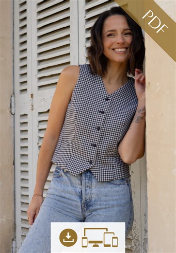 Free sewing pattern waistcoat Pompon / PDF to download