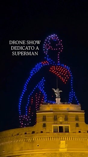 9.4K views · 412 reactions | A ‘SUPERMAN’ drone show was held tonight at Castel Sant'Angelo in Rome, Italy! | DC PRIME TV | Facebook
