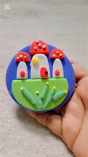 Make mushroom house form clay||mushroom#easy clay craft#diy#artscraft #artandcraft