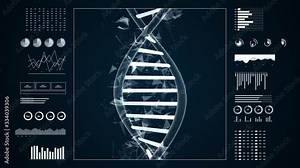 DNA structure 3D animation for medical research and biology genetic laboratory study. Stock Video