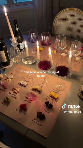 Ky’s Corner: wine pairing date night 🍷 cutest & easiest at home date night idea #winepairing #datenightideas #datenight #winetasting