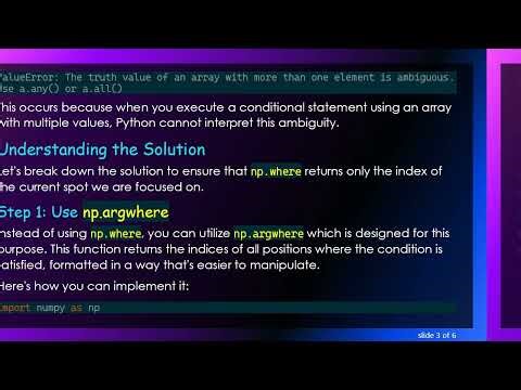 How to Use np.where in Python to Get Single Indexes in a Loop